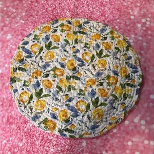 Lemon Print Quilted Round Placemats